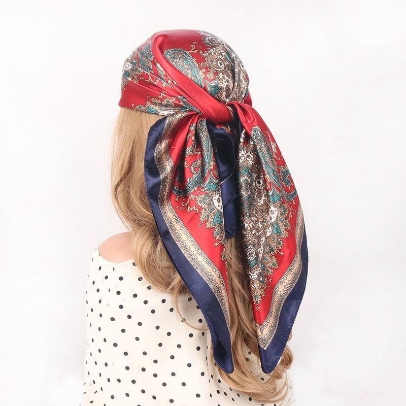 Women's Vacation Minimalist Color Block Polyester Printing And Dyeing Printing Silk Scarf