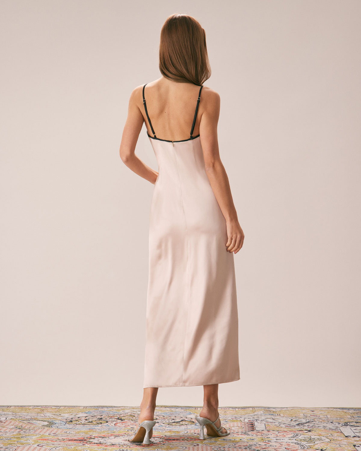 The Apricot Contrast Trim Satin Maxi Dress