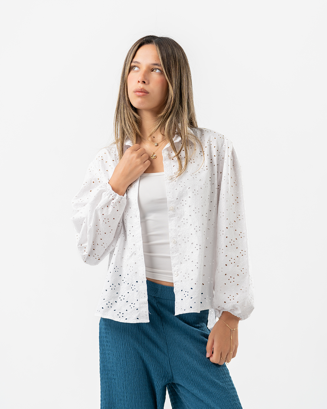Embroidered Full Slevees Women Blouse