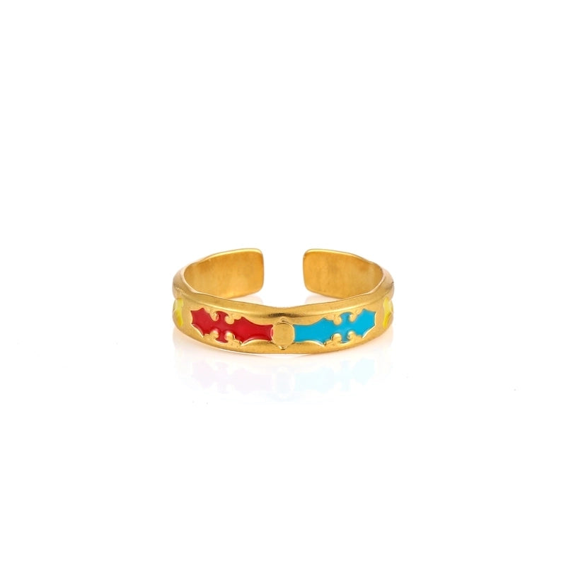 Elegant Minimalist Geometric 304 Stainless Steel Enamel Stainless Steel Rings