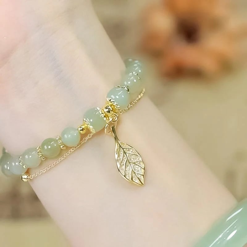 🔥 BIG SALE - 49% OFF🔥🔥Hetian Jade Gold Leaf Bracelet