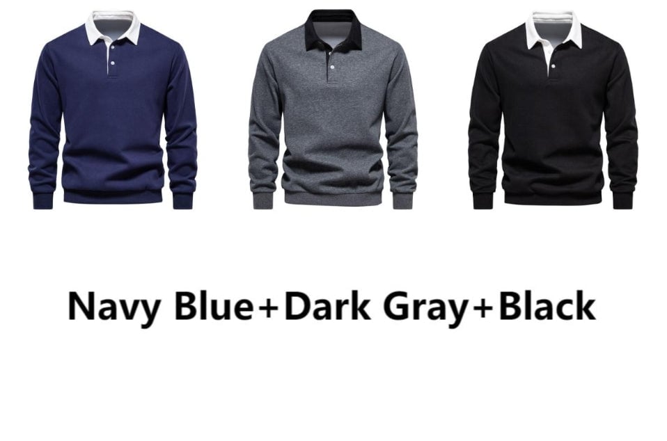 🔥Hot Sales - 49% OFF🎉Men's Casual Cotton Long Sleeve Lapel Sweatshirt