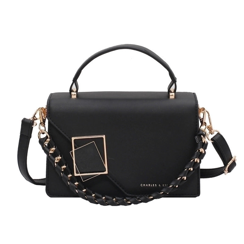 Women's Small Pu Leather Solid Color Basic Square Zipper Shoulder Bag Handbag Crossbody Bag