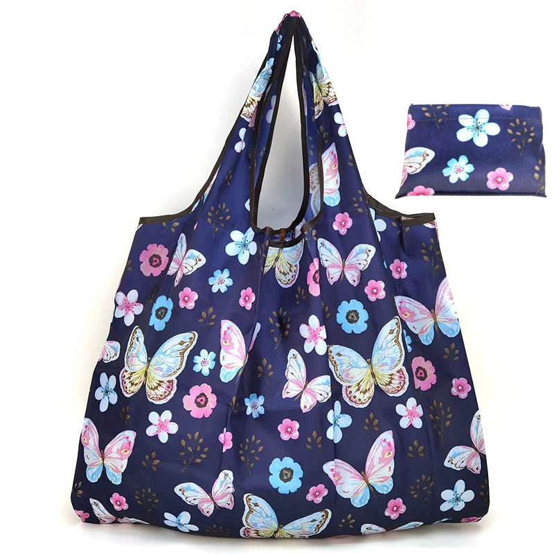 Printed Environmental Bag Large 210T Supermarket Folding Shopping Bag Thickened Tote Bag Shopping Bag