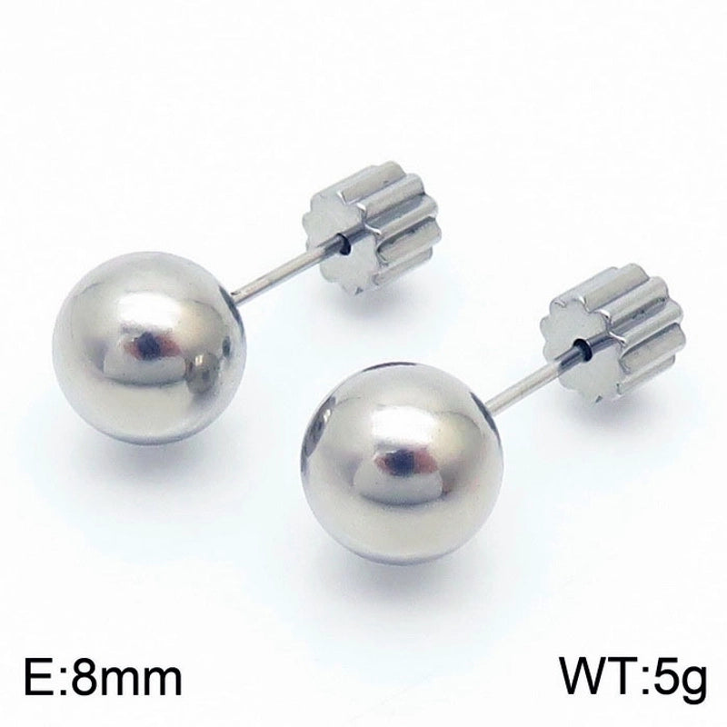Geometric Titanium Steel No Inlaid 18K Gold Plated Earrings Ear Studs