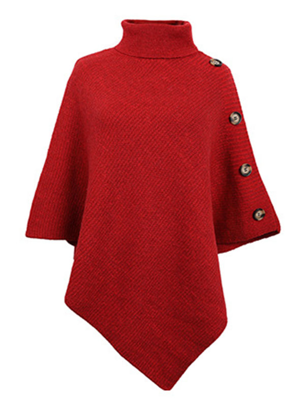 Casual 7 Colors High-Neck Sweater Cape