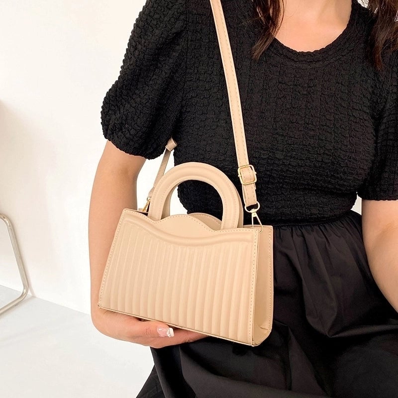 Women's Small Pu Leather Solid Color Elegant Classic Style Square Zipper Shoulder Bag Handbag Crossbody Bag