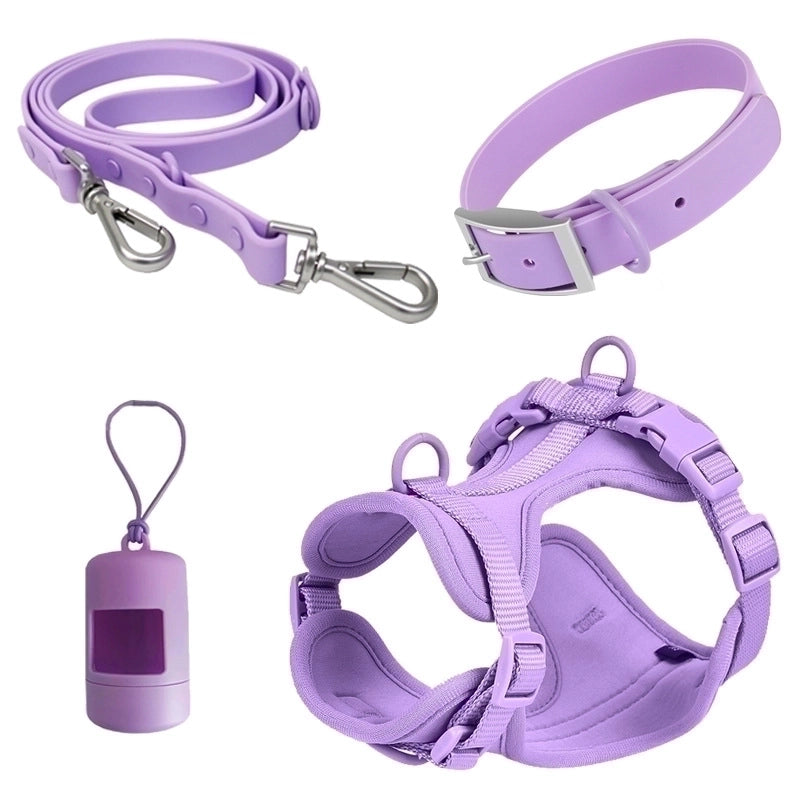 Minimalist Classic Style Pvc Polyester Solid Color Leash