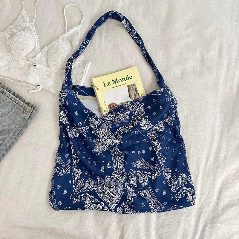 Niche Canvas Bag For Women 2024 New Summer Design Sense High Quality Artistic Floral Canvas Bag