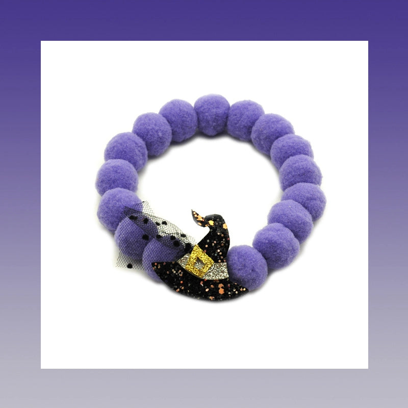 Colorful Ghost Festival Cat Dog Ball Collar Elastic Adjustable Pet Halloween Accessories Cole Duck Accessories