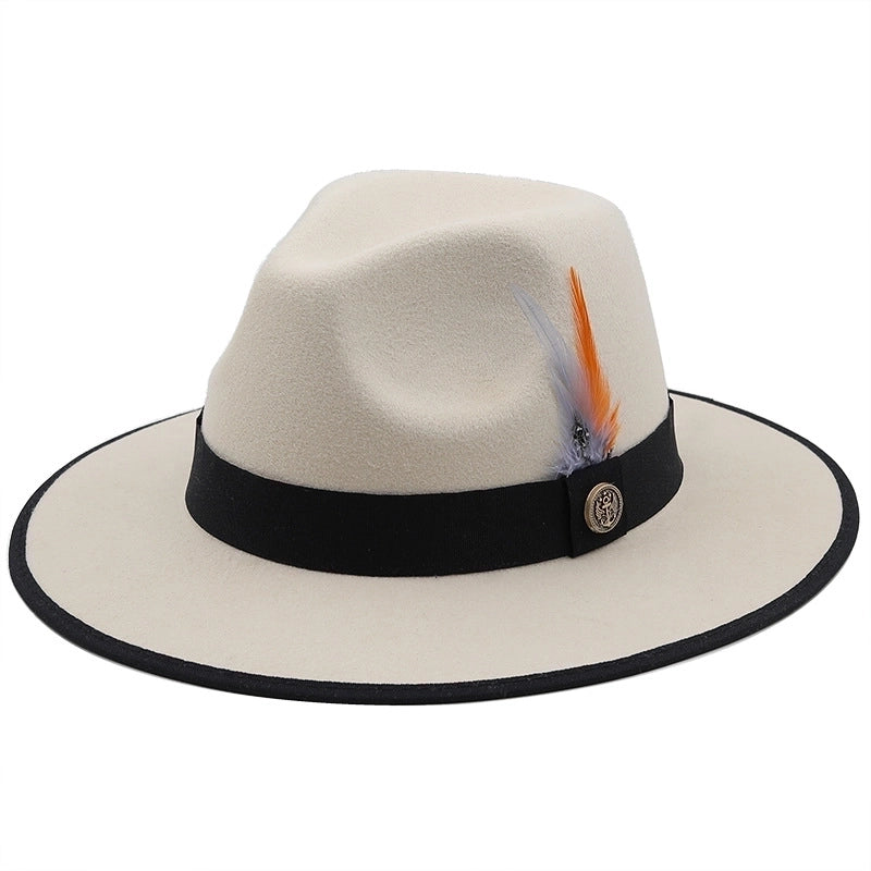 Unisex Fashion Solid Color Flat Eaves Fedora Hat