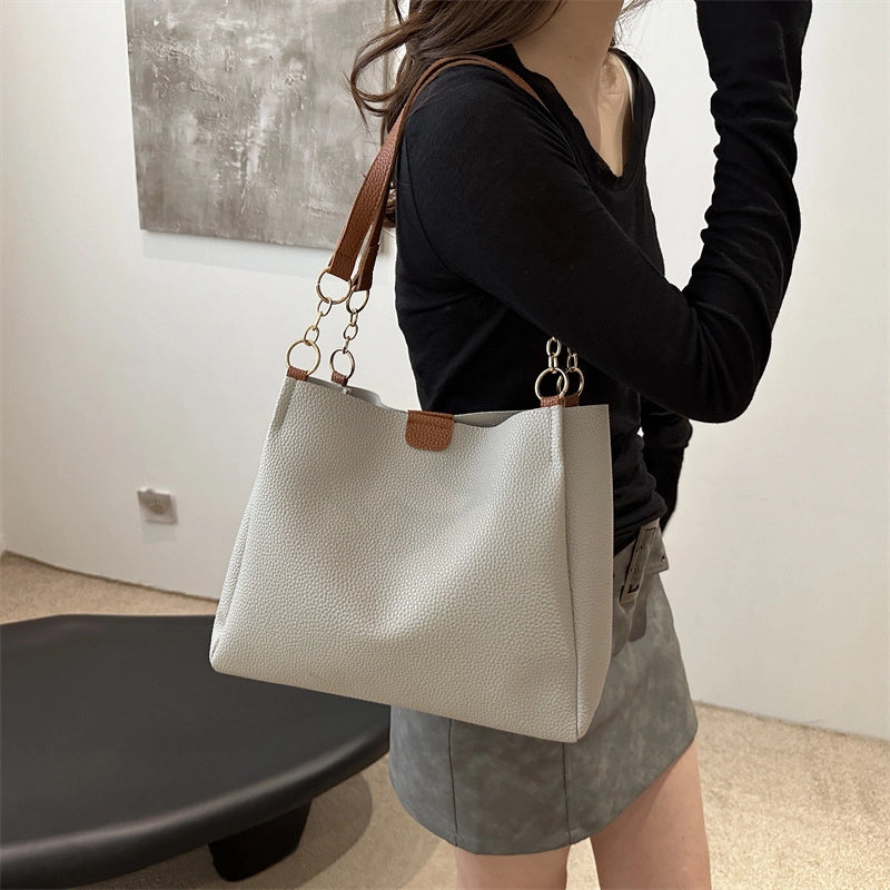 Women's Two-Piece Simple Fashionable Summer New Fashionable Commuter Large Capacity Casual Shoulder Tote Bag