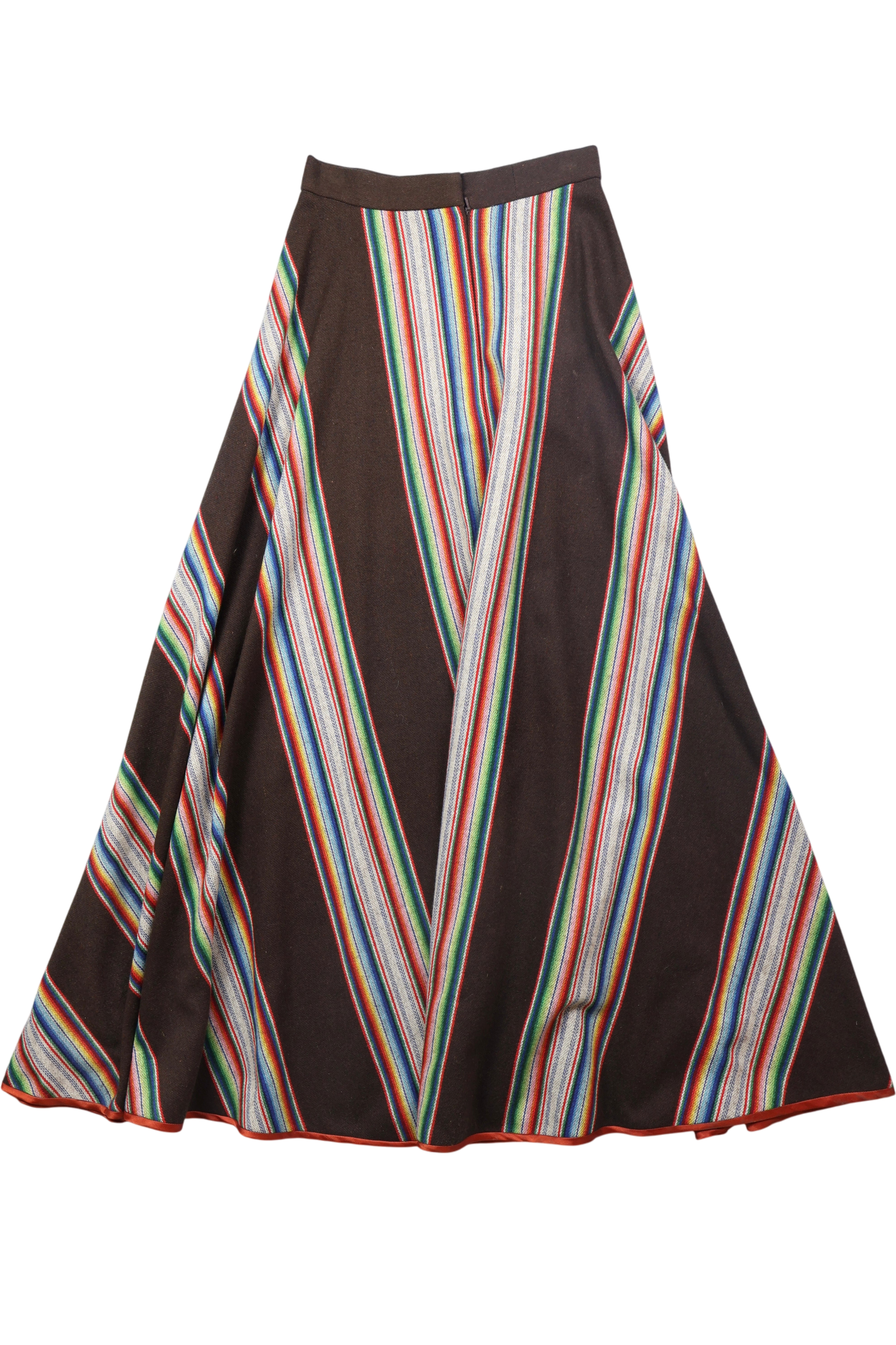 1970s Rainbow Stripe Maxi Skirt