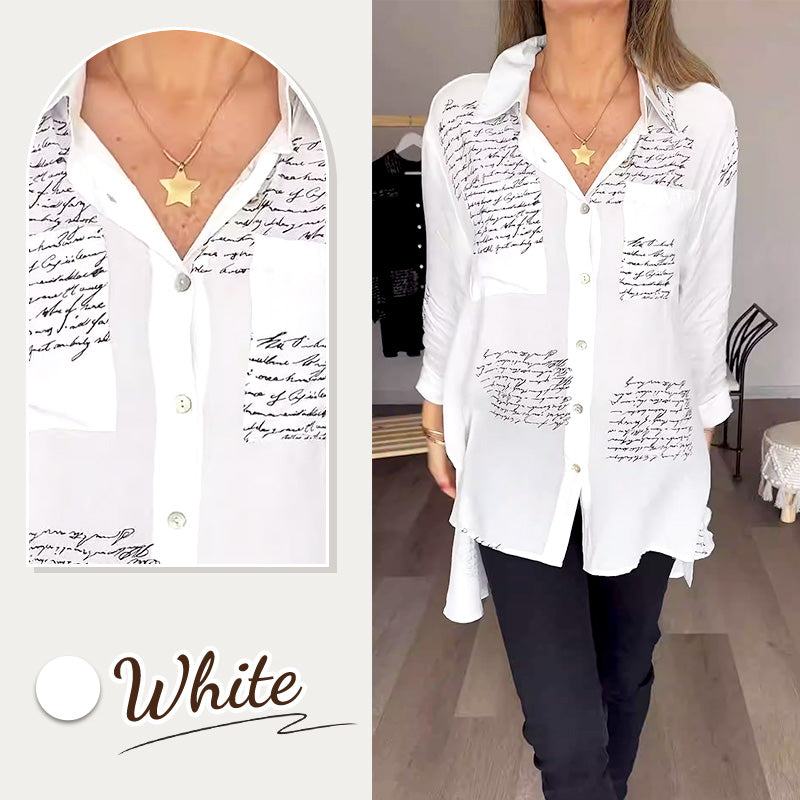 🎁Hot Sale 49%OFF💖Letter Print Fashion Lapel Shirt