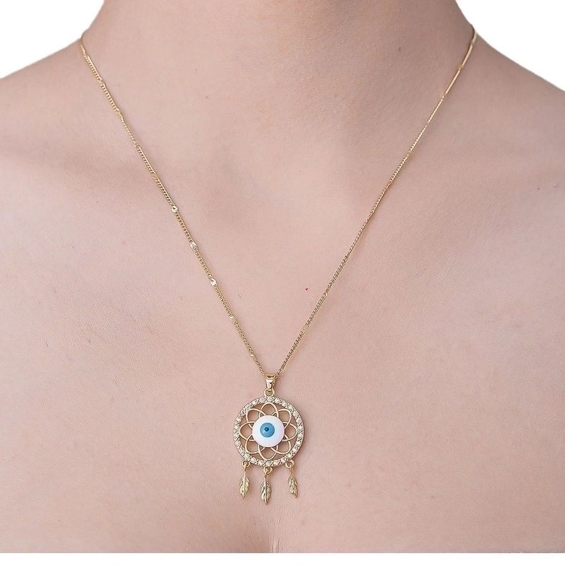 Minimalist Devil's Eye Cherry Heart Shape Stainless Steel Titanium Steel Polishing Plating Inlay Zircon Pendant Necklace