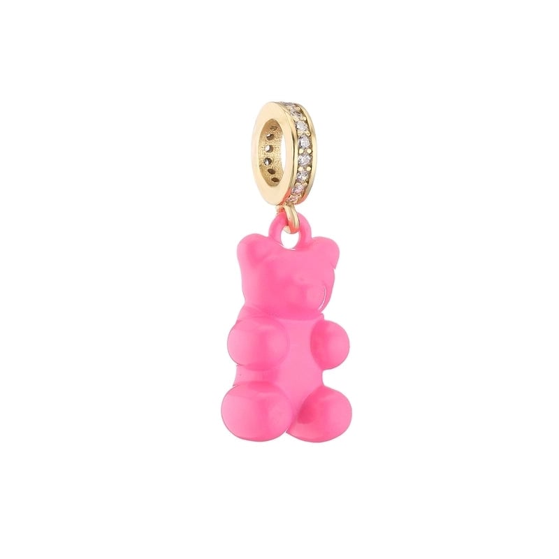 Jewelry Painted Bear Color Pendant Copper Jewelry Accessories Diy Jewelry Necklace Bracelet