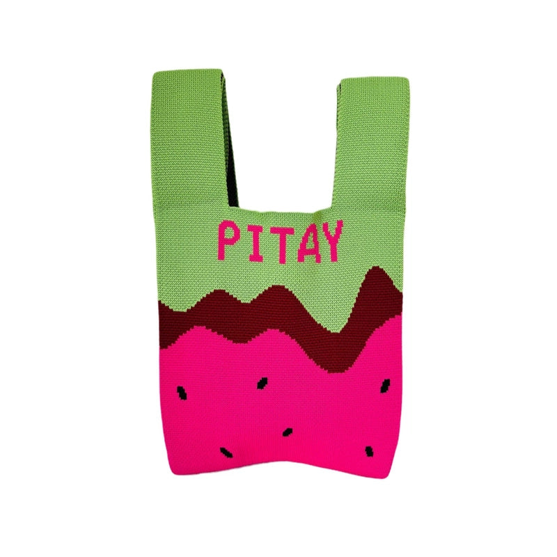 Women's Small Polyester Letter Fruit Cute Square Open Handbag