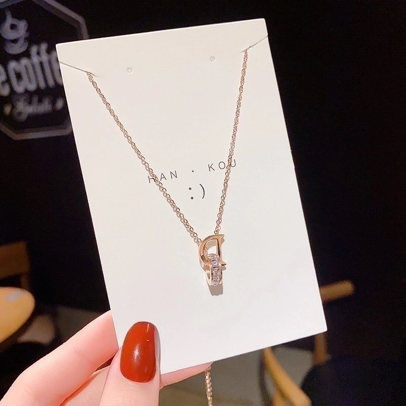 Titanium Steel Vintage Style Tassel Plating Doll Constellation Crown Pendant Necklace