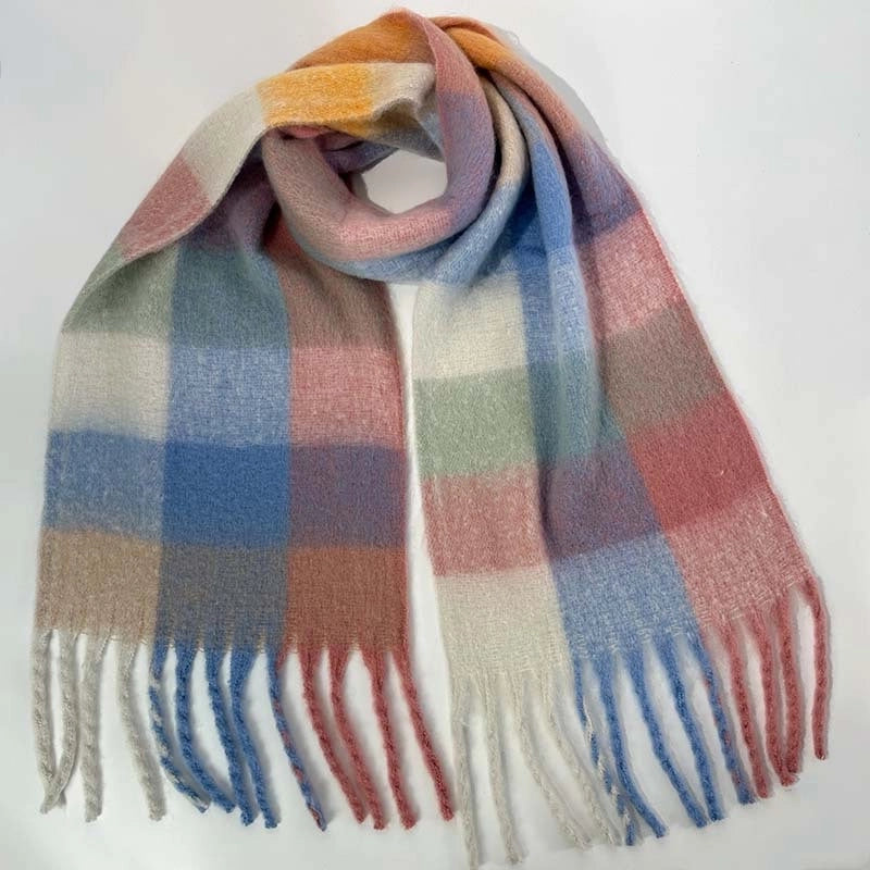 Women's Vacation Minimalist Multicolor Polyester Tassel Scarf