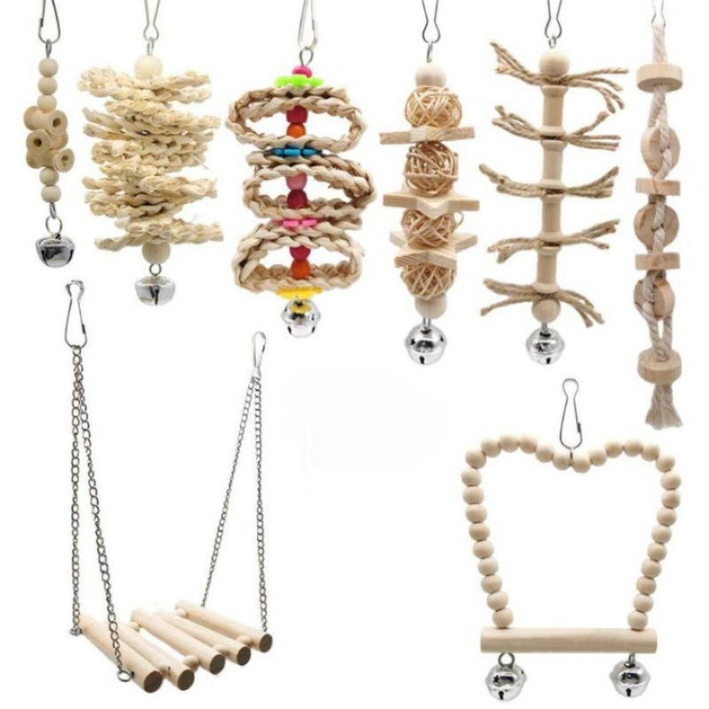 8 Pieces Birds Cage Toy Set