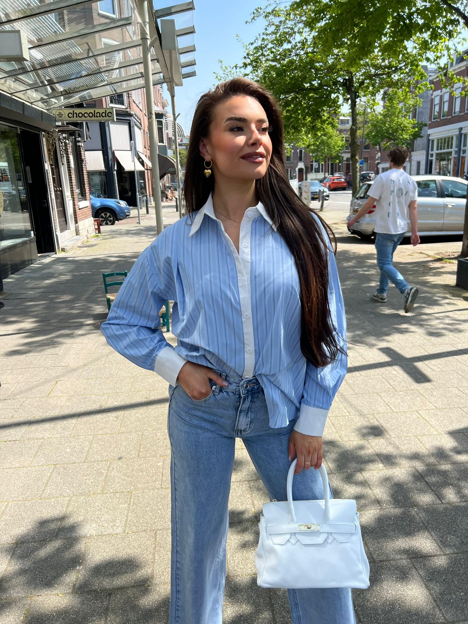 Nina stripe blouse blue