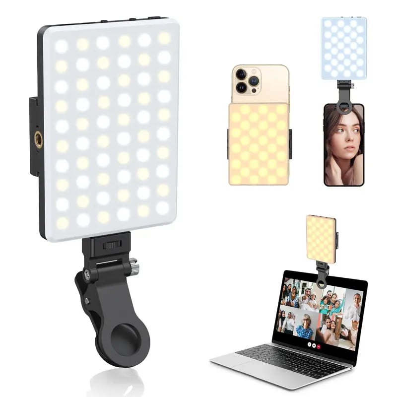 Portable Selfie Light with Front & Back Clip