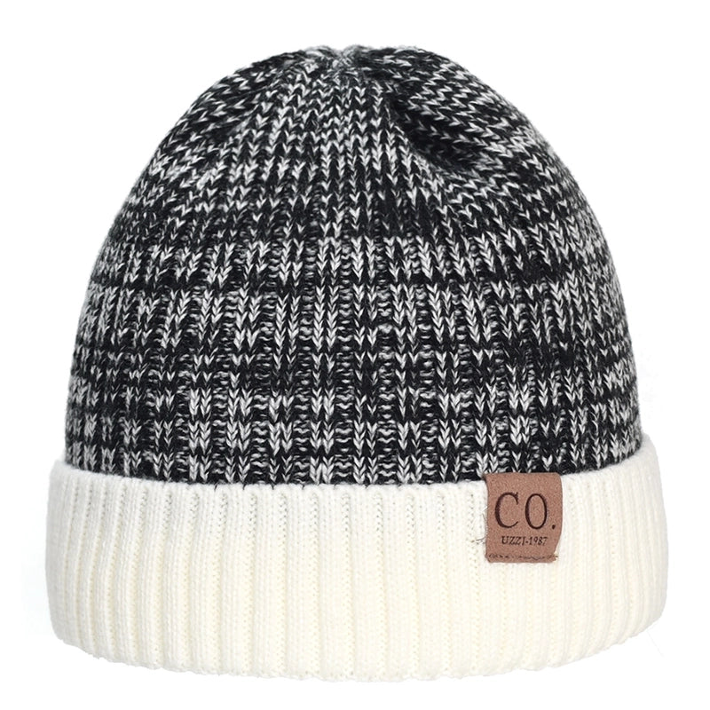In Stock Winter Men's Double-layer Wool Hat Adult New Fleece-lined Thick Warm Knitted Hat CO