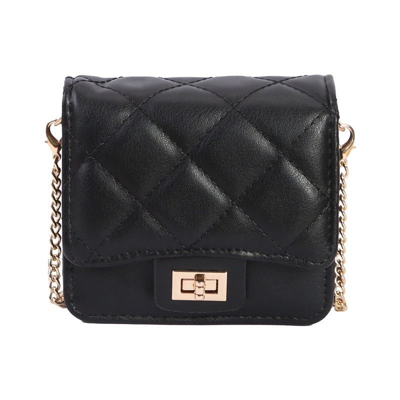 With Mirror Cosmetic Bag Mouth Red Envelope New Mini Bag Messenger Bag Women's Diamond Chain Small Square Bag