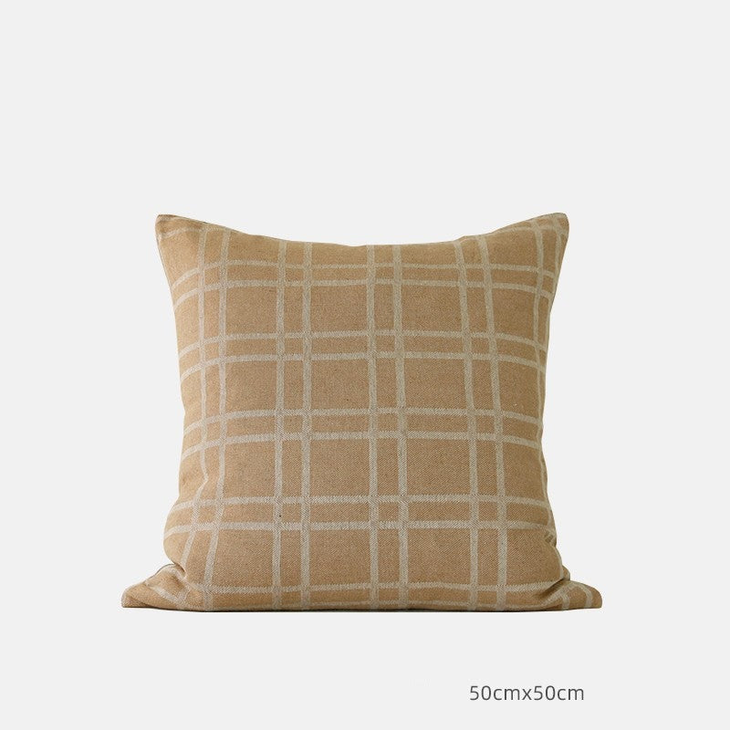 Chic Striped Cotton-Linen Blend Pillow