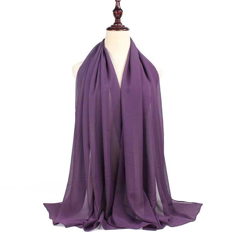 Women's Minimalist Solid Color Chiffon Scarf