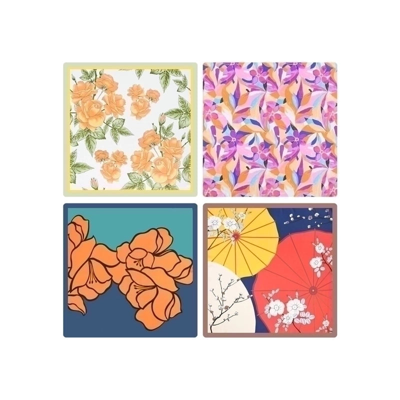 Women's Original Design Sweet Colorful Flower Satin Silk Scarf