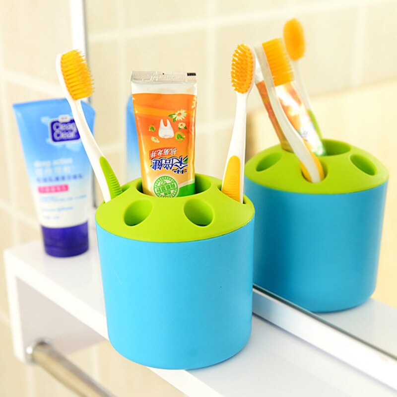 Washroom Accessories Candy-Colored Multi-Purpose Toothbrush Holder. Storage Container Desktop Decoration