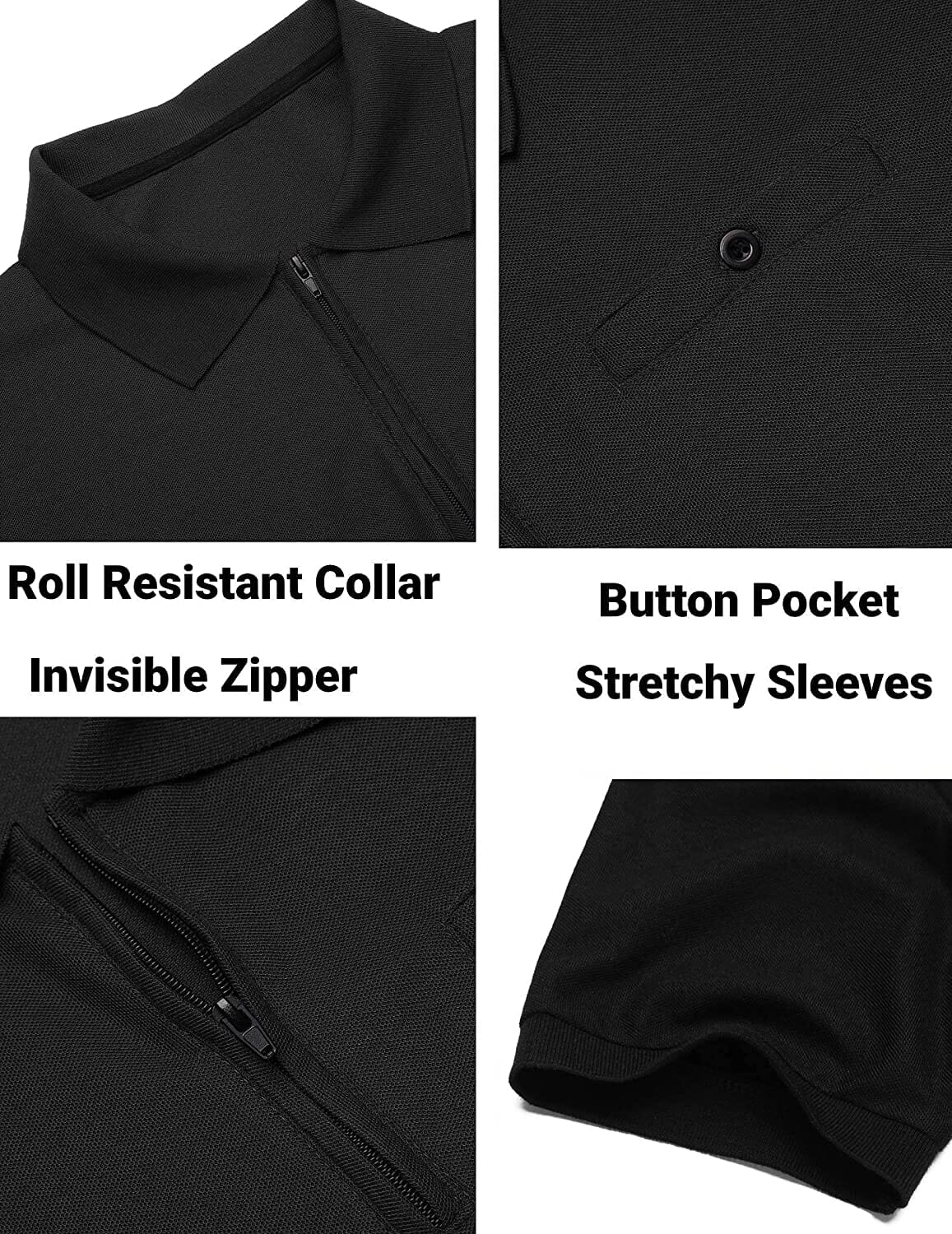 Slim Fit Zipper Polo Golf Shirt (US Only)