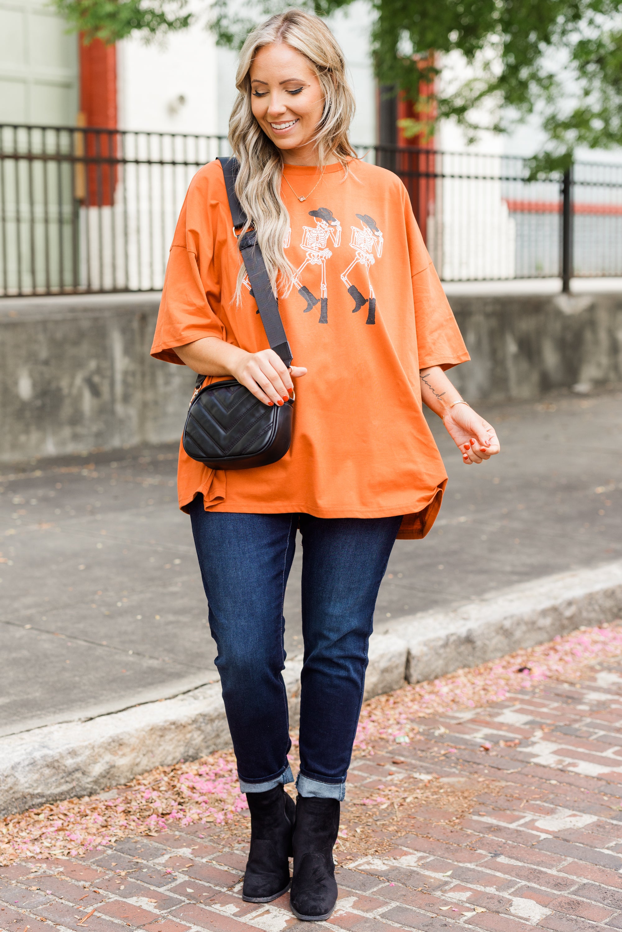 Howdy Halloween Boyfriend Tee. Rust