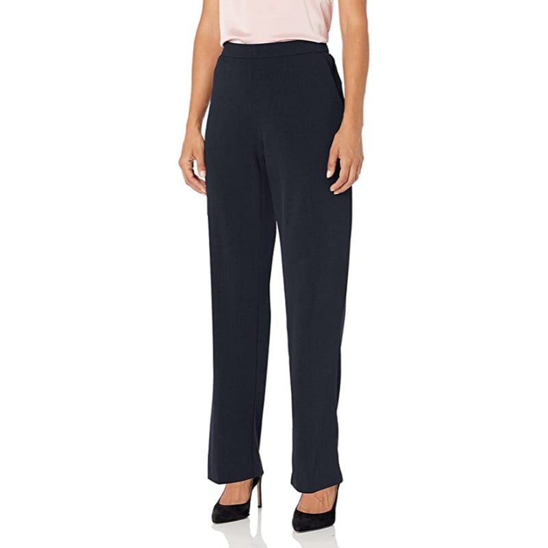 Women's Petite Flat-Front Straight-Leg Pant
