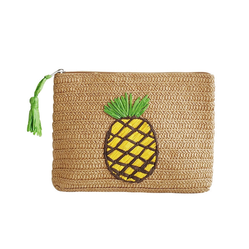Coconut Tree Straw Tree Weave Square Clutches