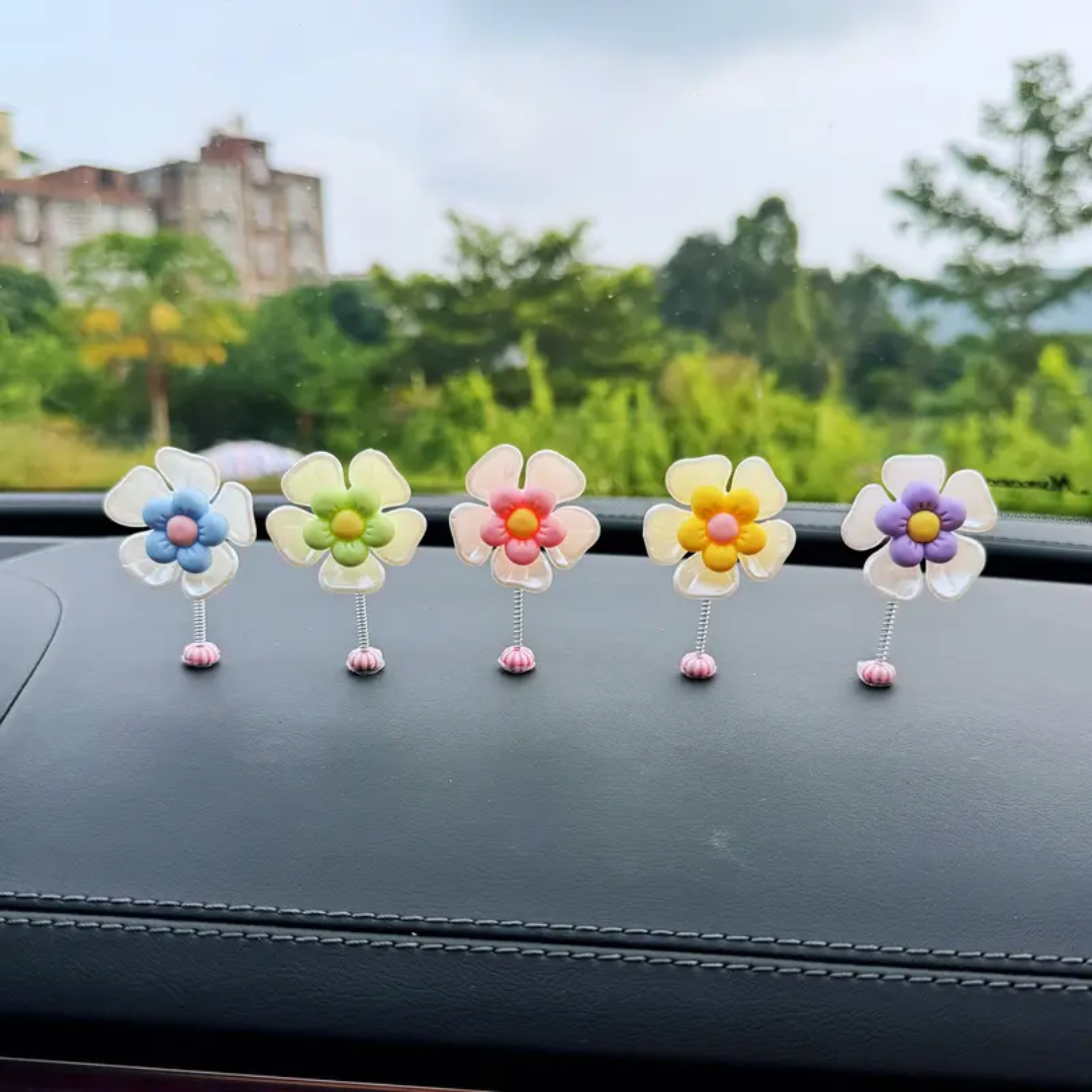 Shaking Flowers Car Dashboard Decoration