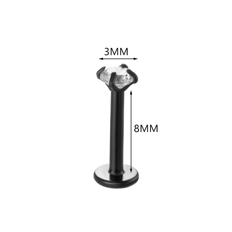 1 Piece Ear Cartilage Rings & Studs Minimalist Round 316L Stainless Steel  Plating Inlay Zircon