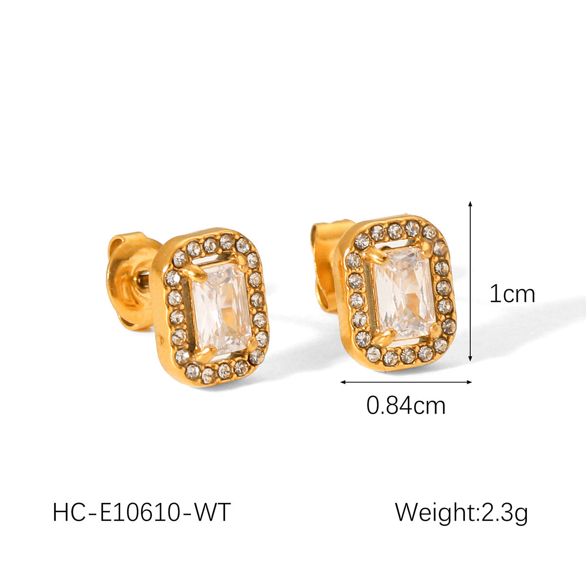 Ins Style Stainless Steel Bow Earrings Inlaid Zircon Earrings Female Titanium Steel 18K Gold-Plated Earrings