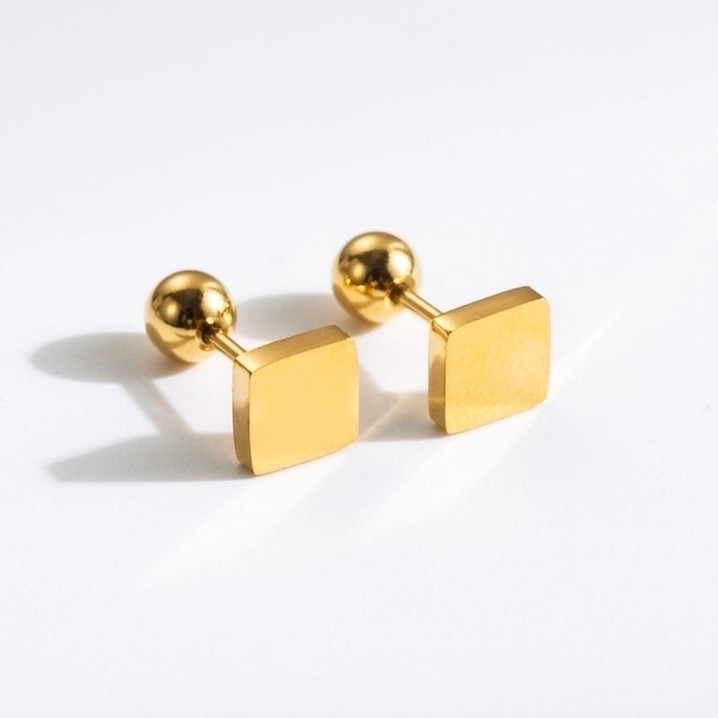 1 Pair Commute Rabbit Heart Shape Crown 304 Stainless Steel 18K Gold Plated Ear Studs