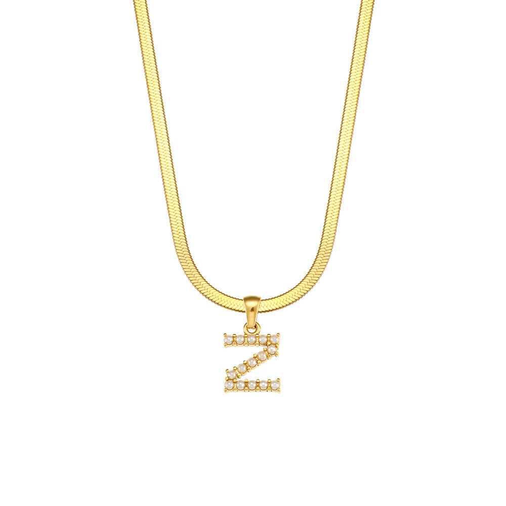 Fashion Letter Number Text Stainless Steel 18K Gold Plated Necklaces