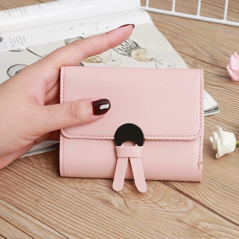 Korean Solid Color Portable Short Wallet