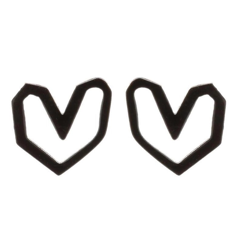 1 Pair Minimalist Heart Shape Plating 304 Stainless Steel 18K Gold Plated Earrings