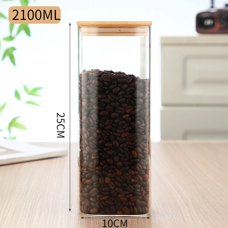 Minimalist Solid Color Wood Glass Storage Container Box