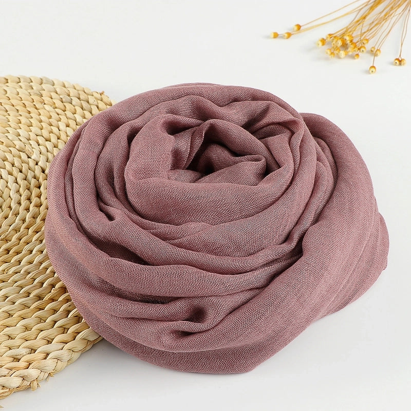 Women's Sweet Solid Color Cotton Silk Scarves