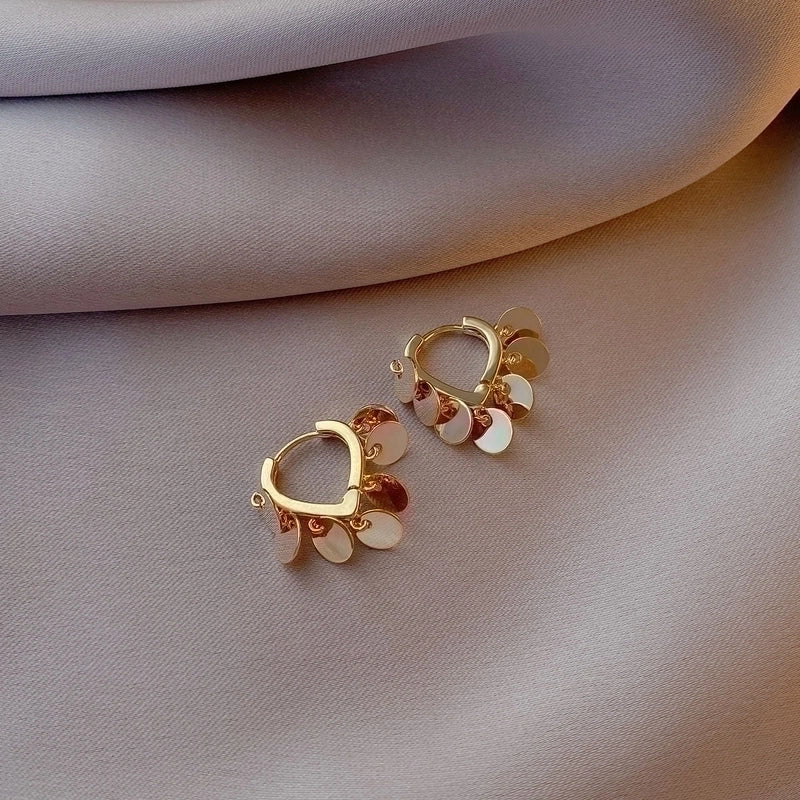 2 Pieces Retro Flower Copper Inlay Zircon Drop Earrings Ear Studs 1 Pair