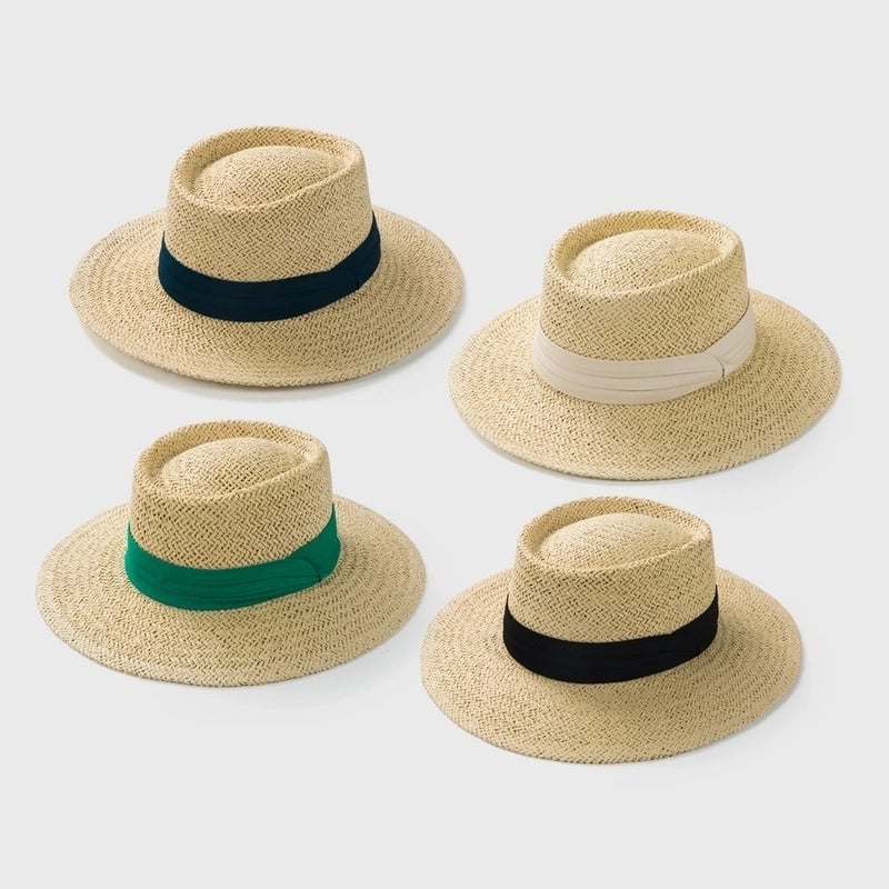 Version Of Straw Woven Concave Top Hat Spring And Summer Sunscreen Sunshade Top Hat