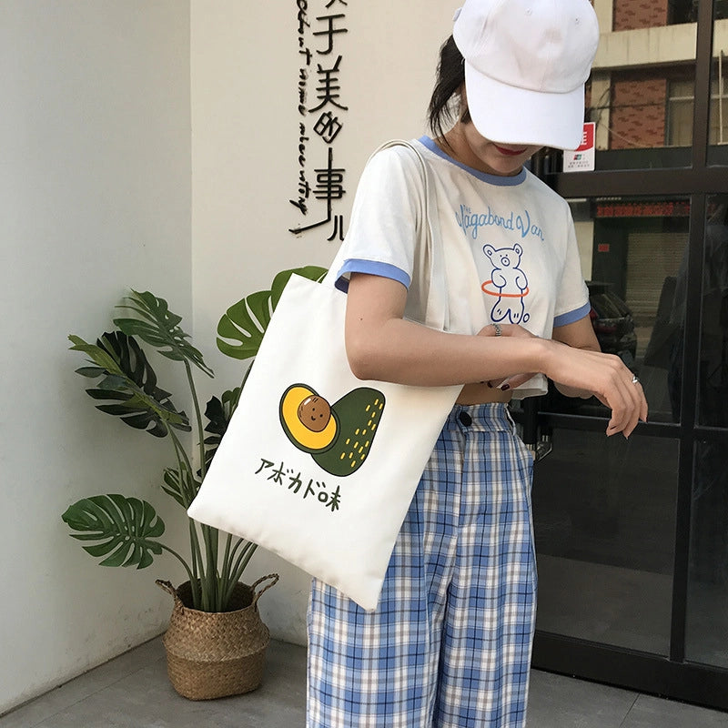 Women's Nylon Cherry Fruit Flower Cute Sewing Thread Square Zipper Tote Bag