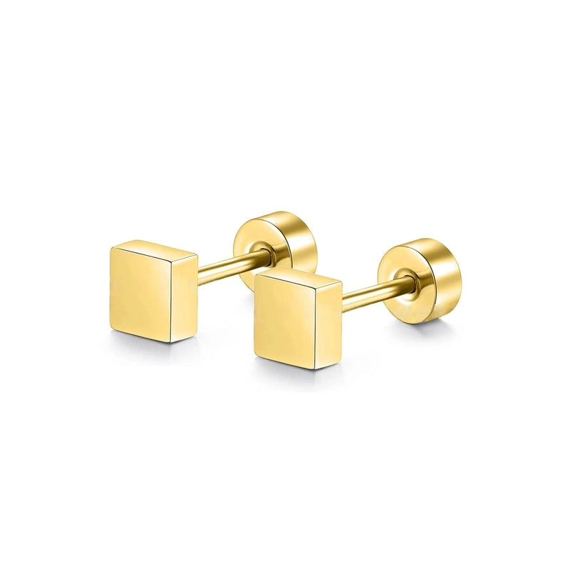 1 Pair Minimalist Moon Heart Shape Plating 304 Stainless Steel 18K Gold Plated Ear Studs