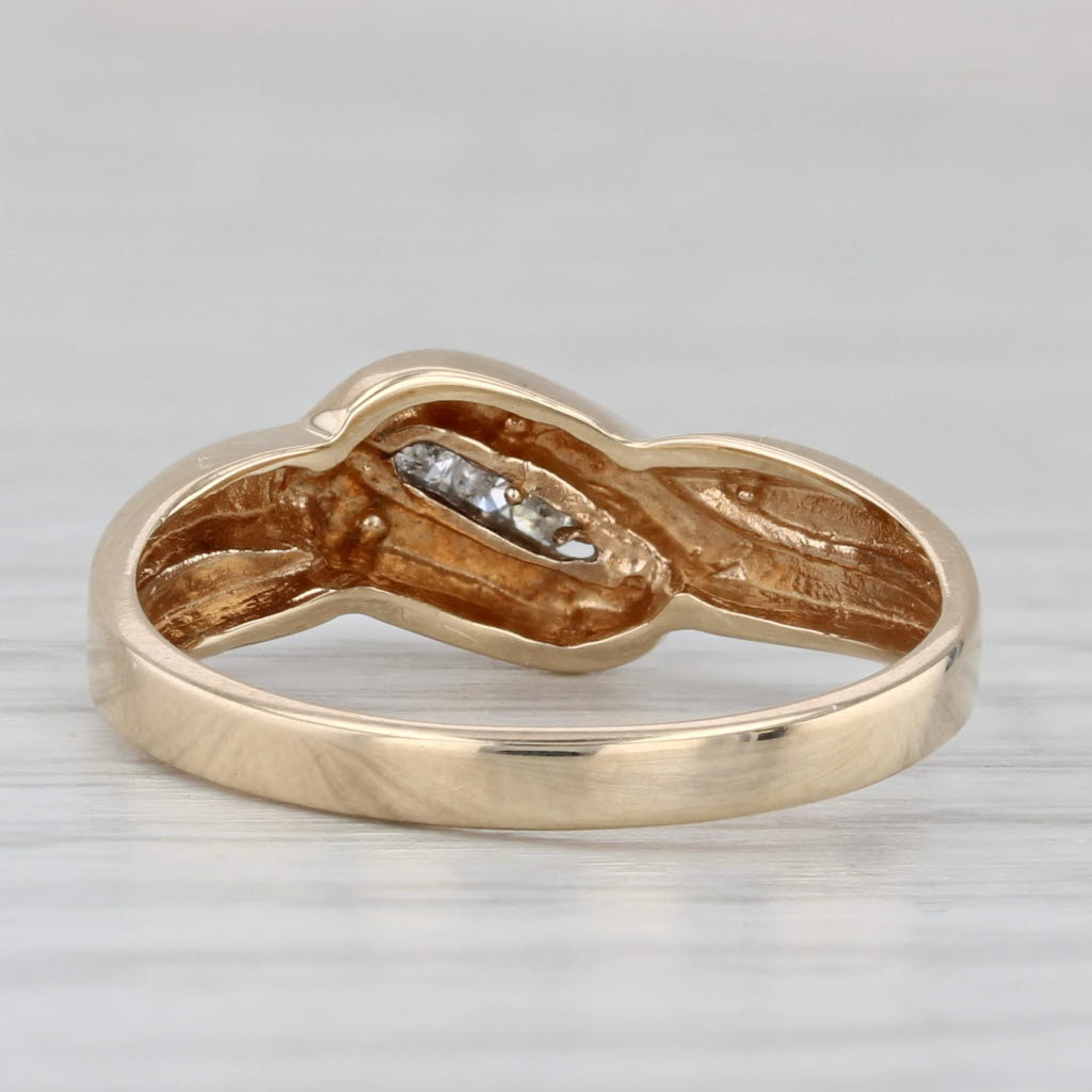 Diamond Bypass Ring 10k Yellow Gold Size 6.75 Band